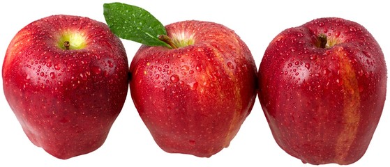 Three red apples