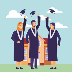 Students graduation cartoon