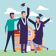 Students graduation cartoon