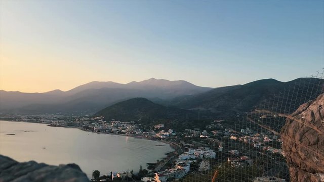 Time Lapse of Stalis city In 2018 Summer of august. Night to day time