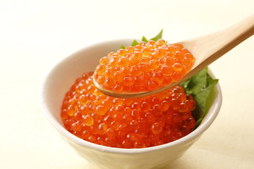 いくらの醤油漬け　Japanese soy sauce with the salmon roe