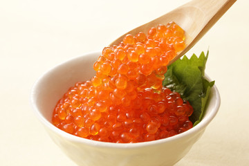 いくらの醤油漬け　Japanese soy sauce with the salmon roe