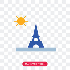 Fototapeta na wymiar Paris vector icon isolated on transparent background, Paris logo design