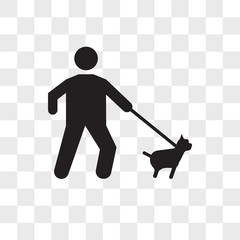 Walking the dog vector icon isolated on transparent background, Walking the dog logo design