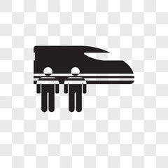 Train vector icon isolated on transparent background, Train logo design
