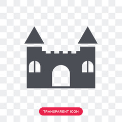 Fototapeta premium Castle vector icon isolated on transparent background, Castle logo design
