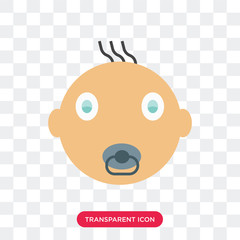 Baby smile vector icon isolated on transparent background, Baby smile logo design