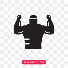 Muscle vector icon isolated on transparent background, Muscle logo design