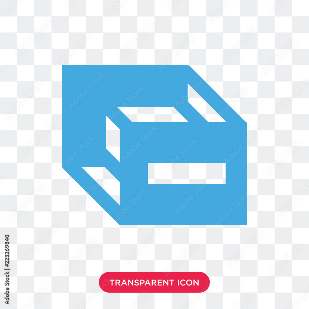 Wall mural Cube vector icon isolated on transparent background, Cube logo design