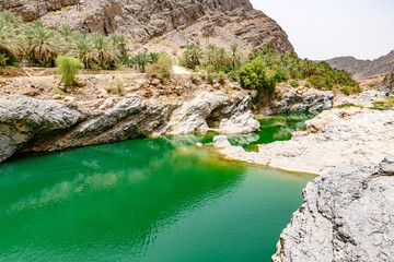 Wadi Al Arbeieen in eastern Muscat Governorate, Oman. It is located about 120 km from Muscat.