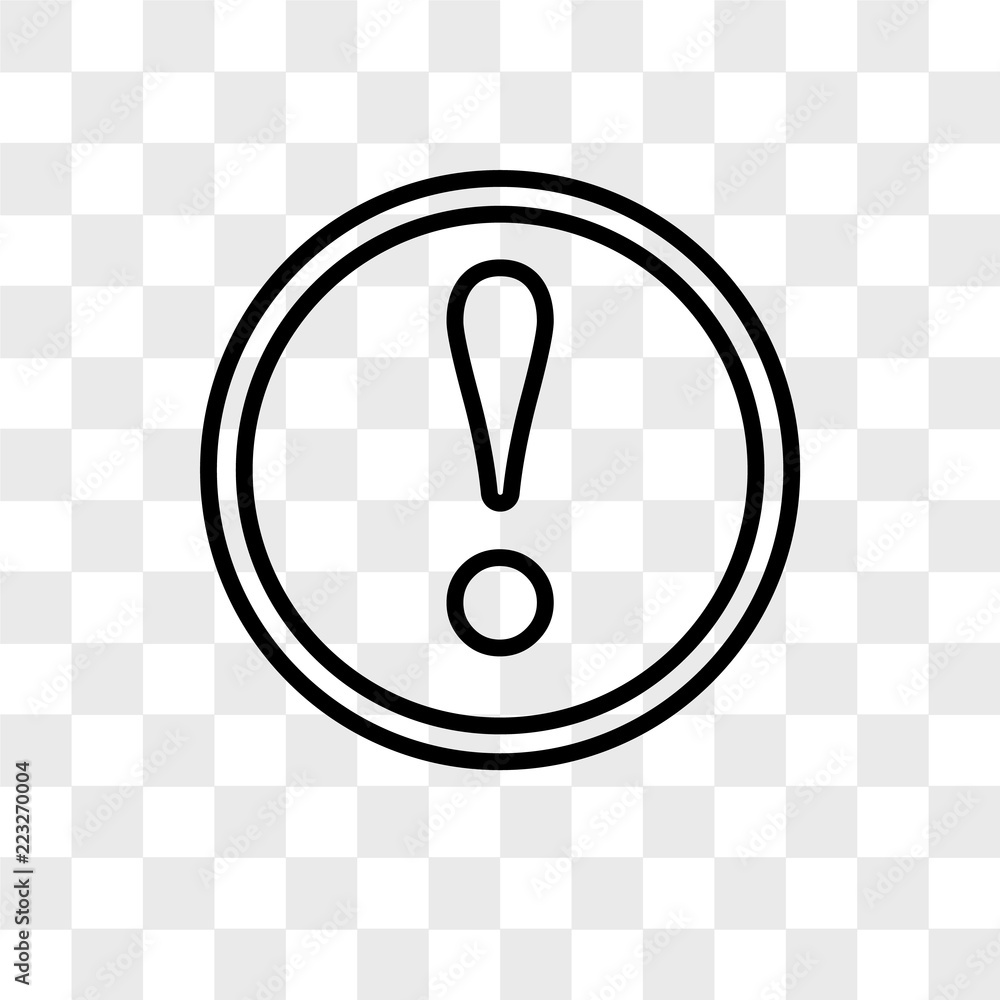 Poster warning vector icon isolated on transparent background, warning logo design