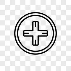 Obraz premium First aid vector icon isolated on transparent background, First aid logo design