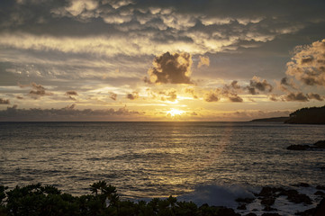 Fototapeta na wymiar Sunrise of Hawaii Island