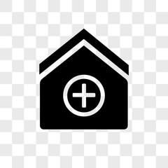 Medical house vector icon isolated on transparent background, Medical house logo design