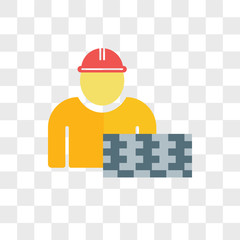 Builder vector icon isolated on transparent background, Builder logo design