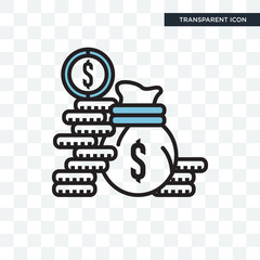 Money bag vector icon isolated on transparent background, Money bag logo design