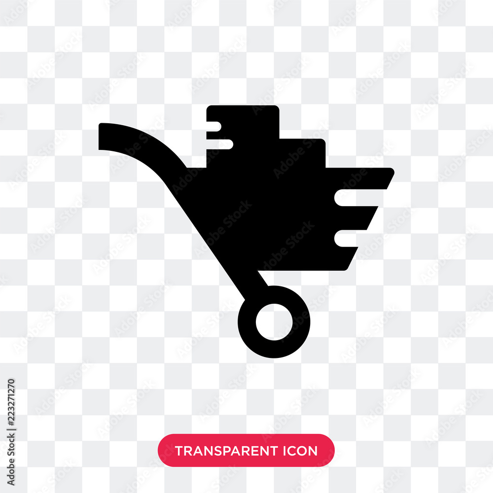 Poster mining cart vector icon isolated on transparent background, mining cart logo design
