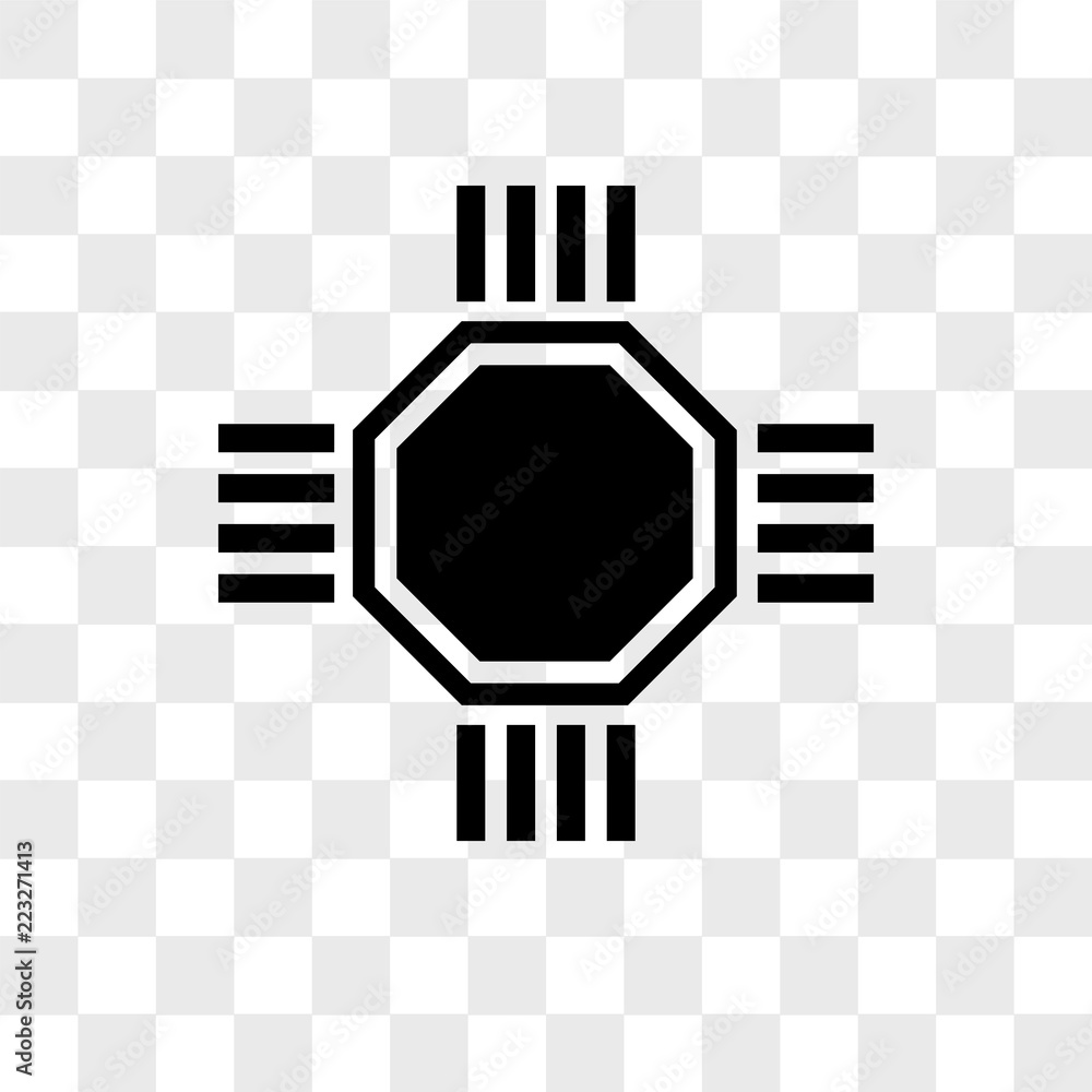 Poster computer chip vector icon isolated on transparent background, computer chip logo design