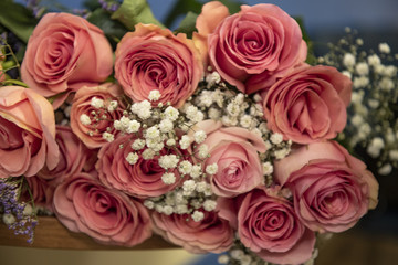 beautiful bouquet of pink flowers