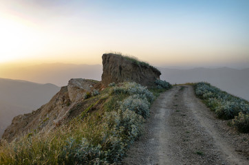 Fototapeta premium Mountain road in the wild