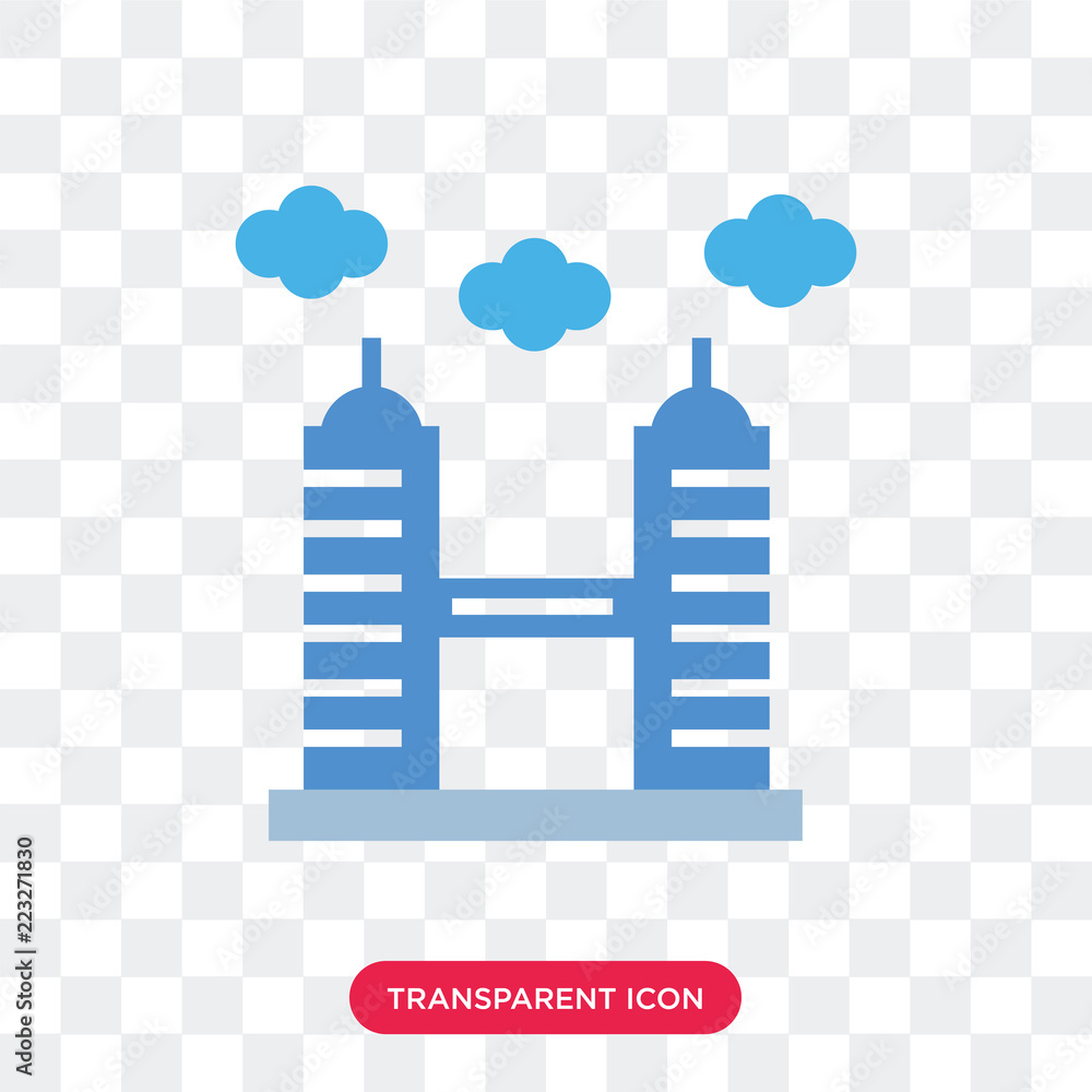 Poster building vector icon isolated on transparent background, building logo design