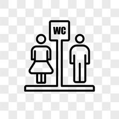 Toilet vector icon isolated on transparent background, Toilet logo design