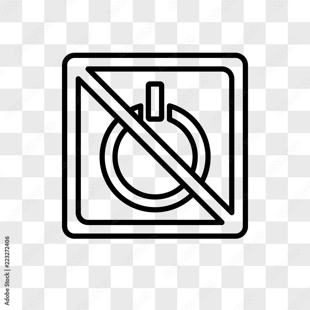 Aufkleber power button vector icon isolated on transparent background, power button logo design