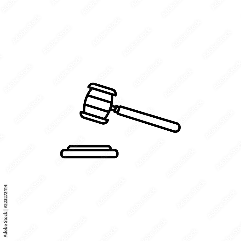 Poster court hammer icon. element of crime and punishment icon for mobile concept and web apps. thin line c