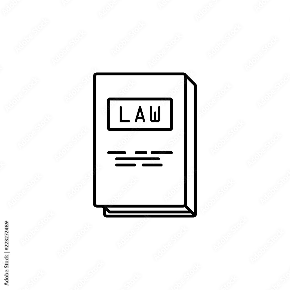 Poster book of laws icon. element of crime and punishment icon for mobile concept and web apps. thin line b