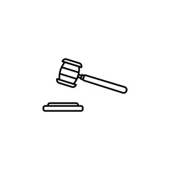 court hammer icon. Element of crime and punishment icon for mobile concept and web apps. Thin line court hammer icon can be used for web and mobile