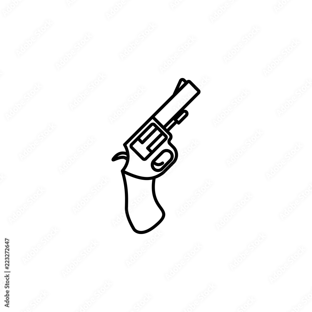 Poster revolver icon. element of crime and punishment icon for mobile concept and web apps. thin line revol