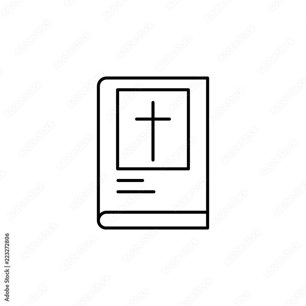 Poster bible icon. element of crime and punishment icon for mobile concept and web apps. thin line bible ic