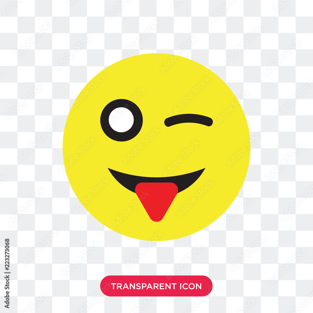 Poster wink vector icon isolated on transparent background, wink logo design