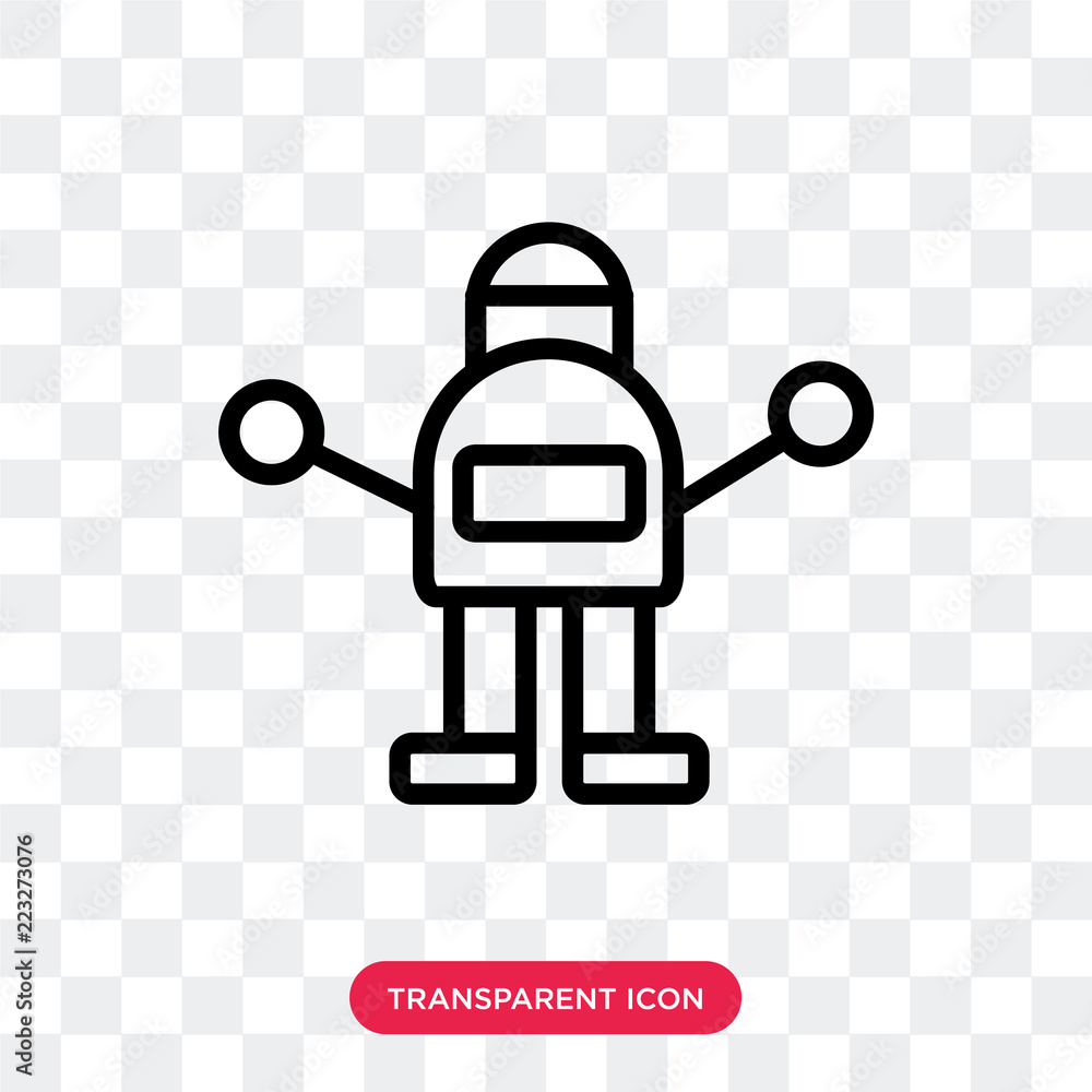 Poster robot vector icon isolated on transparent background, robot logo design