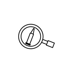 bullet evidence icon. Element of crime and punishment icon for mobile concept and web apps. Thin line bullet evidence icon can be used for web and mobile