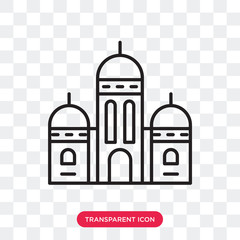 Sacre coeur vector icon isolated on transparent background, Sacre coeur logo design