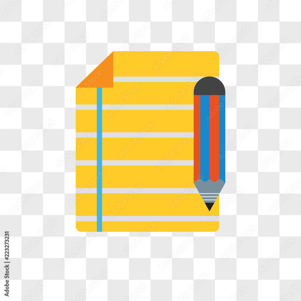 Poster notepad vector icon isolated on transparent background, notepad logo design