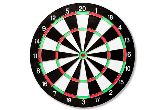 Top view of Target dart board. Business target or goal success and winner concept.
