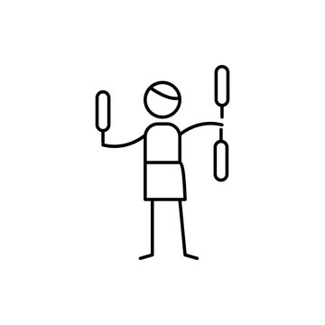 recommend clip art: juggling icon. Element of human hobbies icon for mobile concept and web apps. Thin line juggling icon can be used for web and mobile