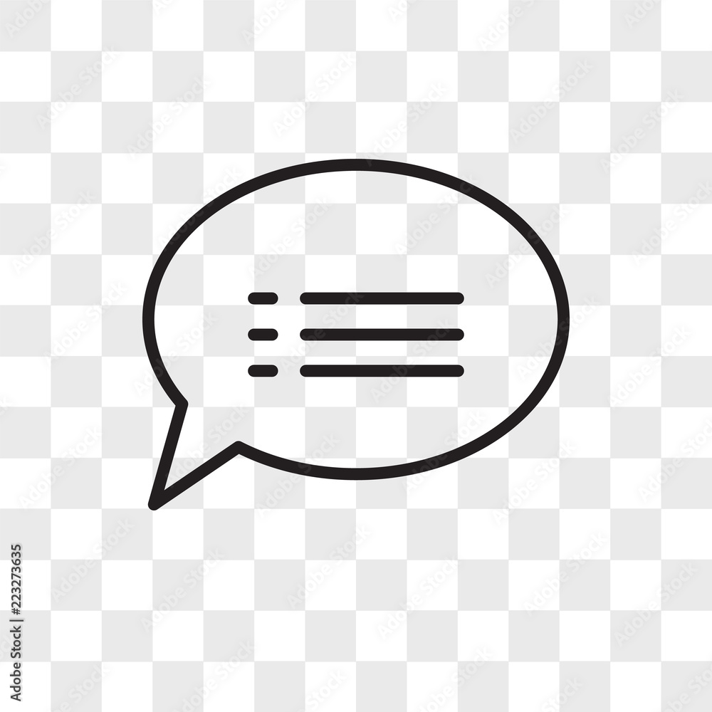 Poster speech bubble vector icon isolated on transparent background, speech bubble logo design