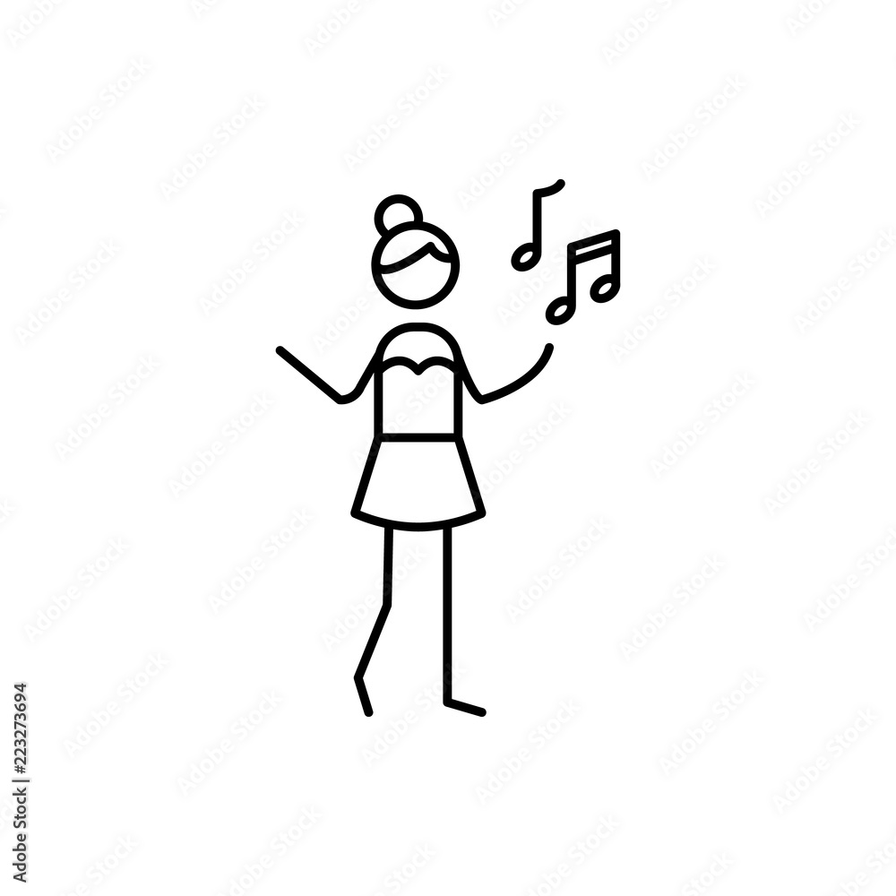 Poster singer icon. element of human hobbies icon for mobile concept and web apps. thin line singer icon ca