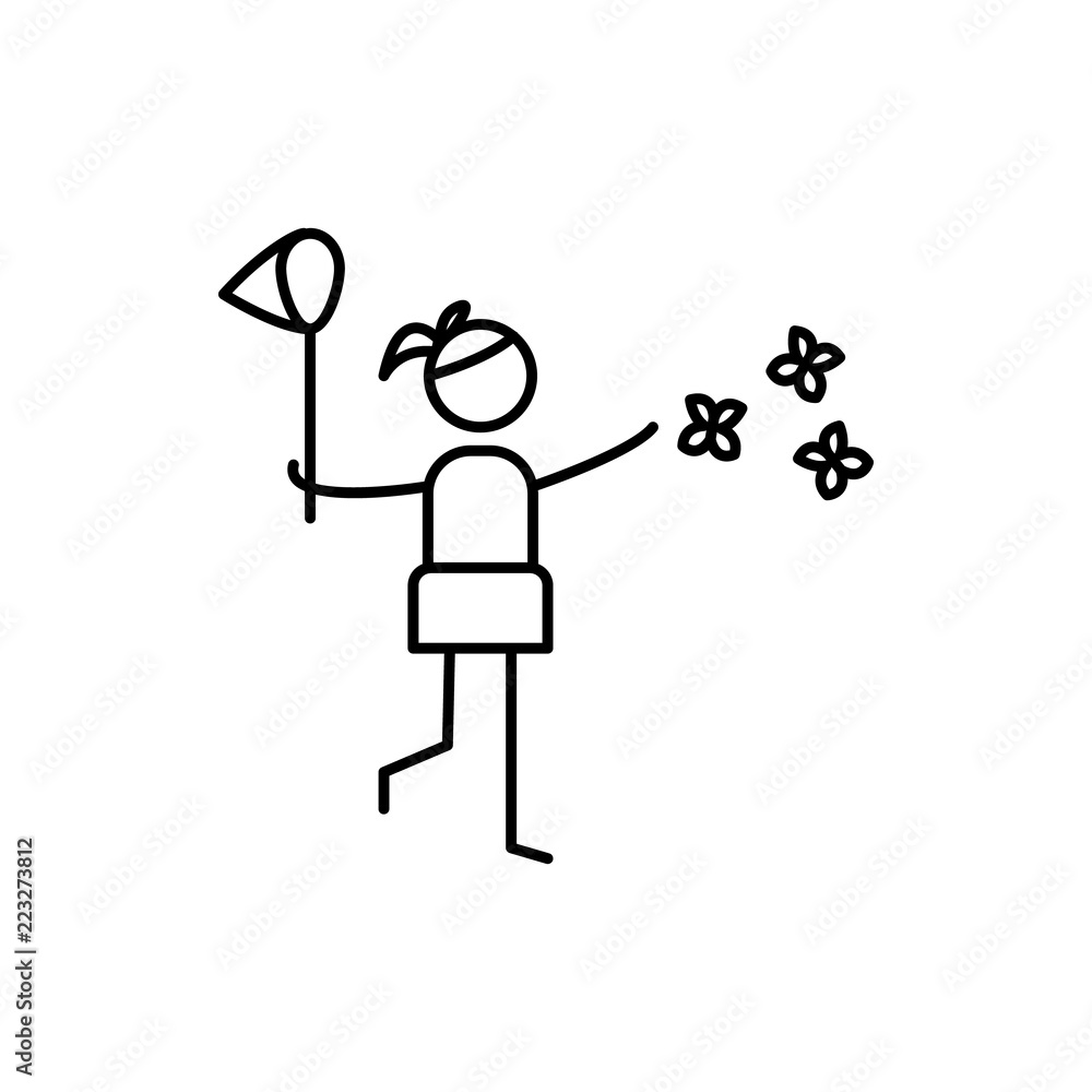 Poster entomologist icon. element of human hobbies icon for mobile concept and web apps. thin line entomolo