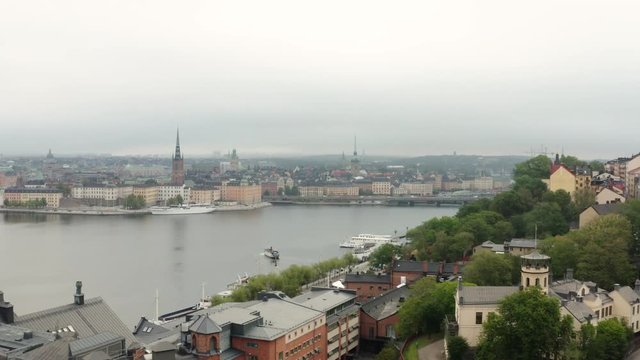 Aerial flight over Stockholm in 4K.