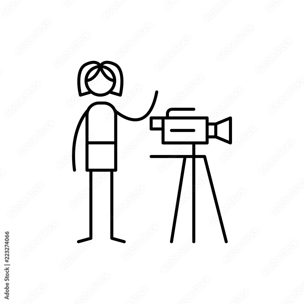 Poster producer icon. element of human hobbies icon for mobile concept and web apps. thin line producer ico