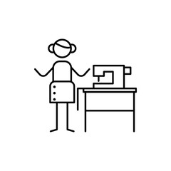 seamstress icon. Element of human hobbies icon for mobile concept and web apps. Thin line seamstress icon can be used for web and mobile