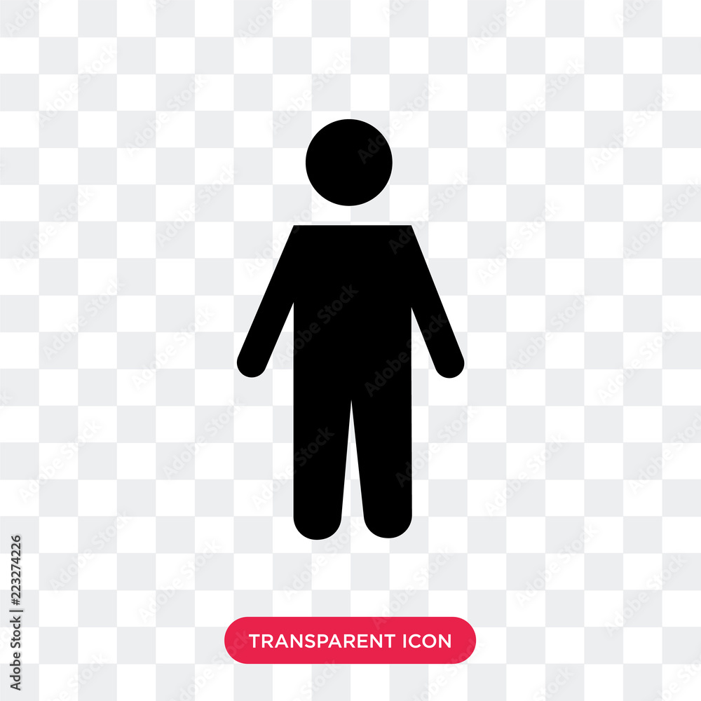 Poster man vector icon isolated on transparent background, man logo design