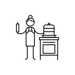 confectioner icon. Element of human hobbies icon for mobile concept and web apps. Thin line confectioner icon can be used for web and mobile