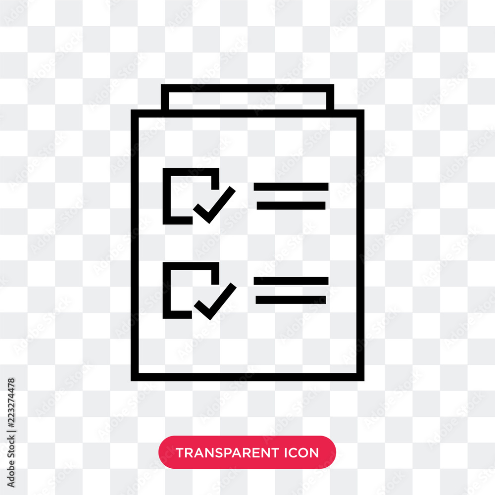 Poster checking vector icon isolated on transparent background, checking logo design