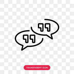 Quotes vector icon isolated on transparent background, Quotes logo design