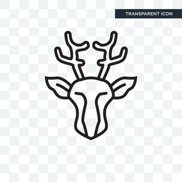 Deer vector icon isolated on transparent background, Deer logo design
